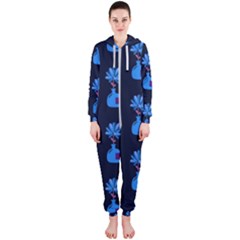 Flower Vase Pattern Hooded Jumpsuit (ladies) by Ravend