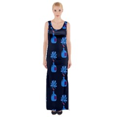 Flower Vase Pattern Thigh Split Maxi Dress by Ravend