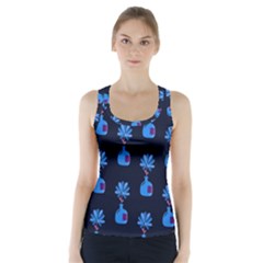 Flower Vase Pattern Racer Back Sports Top by Ravend