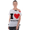 I love william Off Shoulder Tie-Up Tee View1