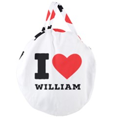 I Love William Giant Round Zipper Tote by ilovewhateva