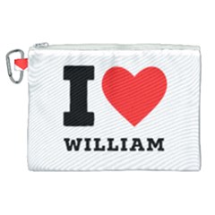 I Love William Canvas Cosmetic Bag (xl) by ilovewhateva