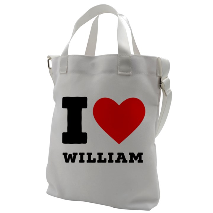 I love william Canvas Messenger Bag