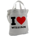 I love william Canvas Messenger Bag View2