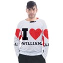 I love william Men s Long Sleeve Raglan Tee View1