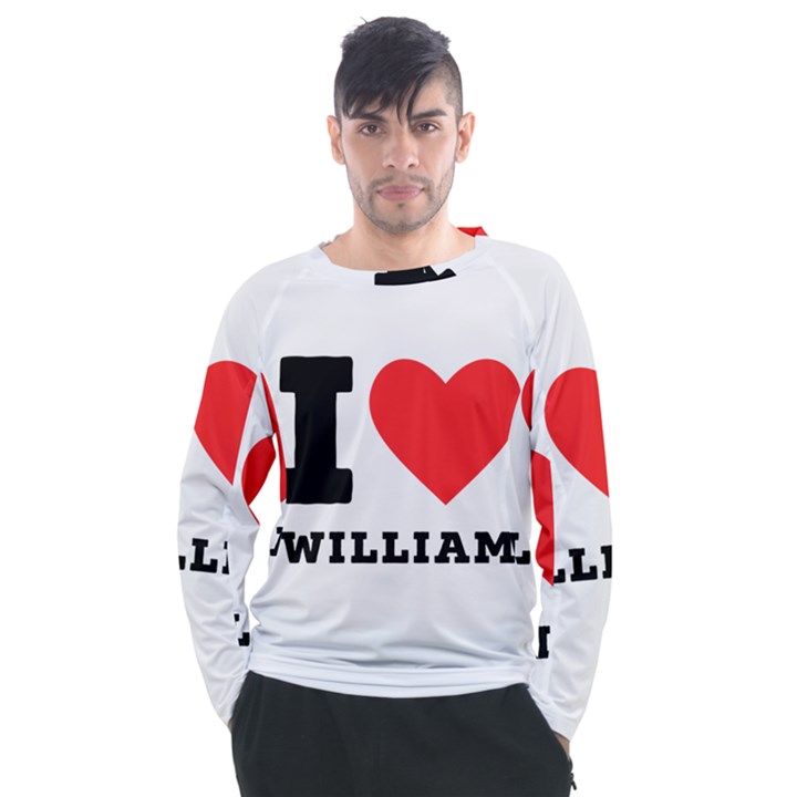 I love william Men s Long Sleeve Raglan Tee