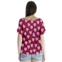 Pattern Pink Abstract Heart Love V-Neck Flutter Sleeve Top View2