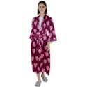 Pattern Pink Abstract Heart Love Maxi Satin Kimono View1