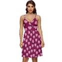 Pattern Pink Abstract Heart Love V-Neck Pocket Summer Dress  View1