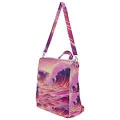 Wave Waves Ocean Sea Crossbody Backpack by Ravend