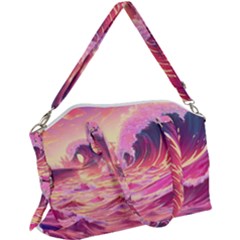 Wave Waves Ocean Sea Canvas Crossbody Bag by Ravend