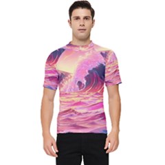 Wave Waves Ocean Sea Men s Short Sleeve Rash Guard by Ravend