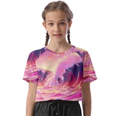 Wave Waves Ocean Sea Kids  Basic Tee by Ravend