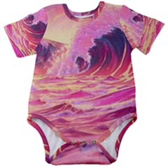 Wave Waves Ocean Sea Baby Short Sleeve Bodysuit by Ravend