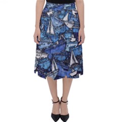 Boat Ship Background Pattern Classic Midi Skirt by Ravend