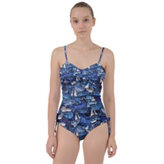 Boat Ship Background Pattern Sweetheart Tankini Set by Ravend