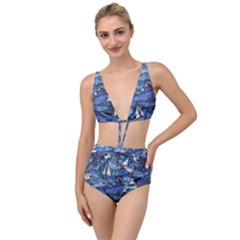 Boat Ship Background Pattern Tied Up Two Piece Swimsuit by Ravend