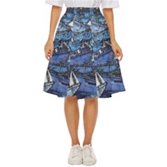 Boat Ship Background Pattern Classic Short Skirt by Ravend