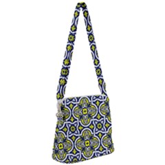 Tiles Panel Decorative Decoration Traditional Pattern Zipper Messenger Bag by Ravend