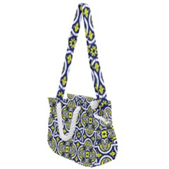 Tiles Panel Decorative Decoration Traditional Pattern Rope Handles Shoulder Strap Bag by Ravend