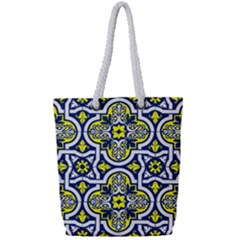 Tiles Panel Decorative Decoration Traditional Pattern Full Print Rope Handle Tote (small) by Ravend