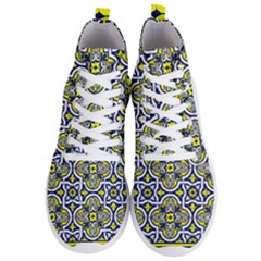 Tiles Panel Decorative Decoration Traditional Pattern Men s Lightweight High Top Sneakers by Ravend