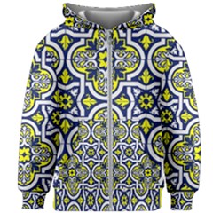 Tiles Panel Decorative Decoration Traditional Pattern Kids  Zipper Hoodie Without Drawstring by Ravend