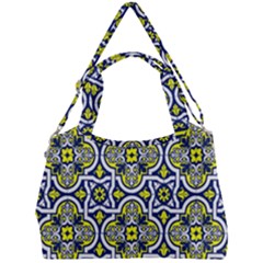 Tiles Panel Decorative Decoration Traditional Pattern Double Compartment Shoulder Bag by Ravend