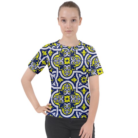 Tiles Panel Decorative Decoration Traditional Pattern Women s Sport Raglan Tee by Ravend