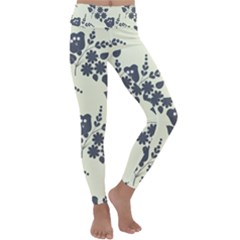 Flower Roses Rose Floral Flora Pattern Vintage Kids  Lightweight Velour Classic Yoga Leggings by Ravend