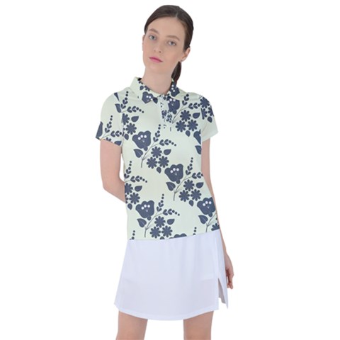 Flower Roses Rose Floral Flora Pattern Vintage Women s Polo Tee by Ravend