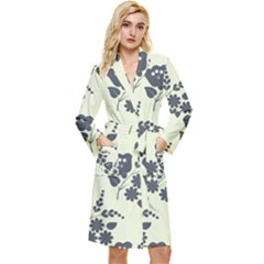 Flower Roses Rose Floral Flora Pattern Vintage Long Sleeve Velvet Robe by Ravend