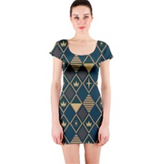 Background Non Seamless Pattern Short Sleeve Bodycon Dress