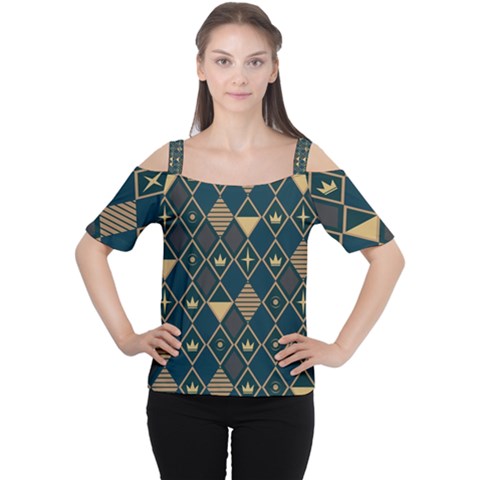 Background Non Seamless Pattern Cutout Shoulder Tee by Ravend