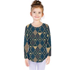 Background Non Seamless Pattern Kids  Long Sleeve Tee