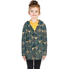 Background Non Seamless Pattern Kids  Double Breasted Button Coat