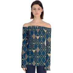 Background Non Seamless Pattern Off Shoulder Long Sleeve Top