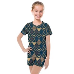 Background Non Seamless Pattern Kids  Mesh Tee and Shorts Set