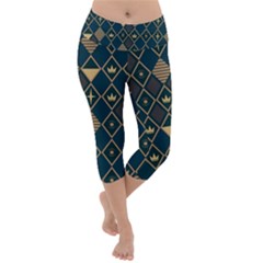 Background Non Seamless Pattern Lightweight Velour Capri Yoga Leggings