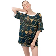 Background Non Seamless Pattern Oversized Chiffon Top