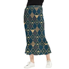 Background Non Seamless Pattern Maxi Fishtail Chiffon Skirt