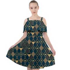 Background Non Seamless Pattern Cut Out Shoulders Chiffon Dress