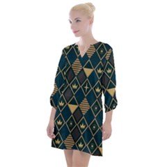 Background Non Seamless Pattern Open Neck Shift Dress