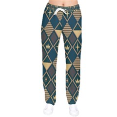 Background Non Seamless Pattern Women Velvet Drawstring Pants