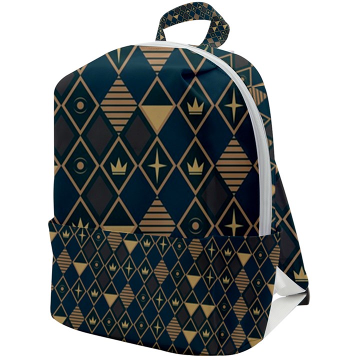 Background Non Seamless Pattern Zip Up Backpack