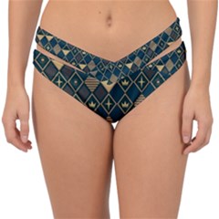 Background Non Seamless Pattern Double Strap Halter Bikini Bottoms