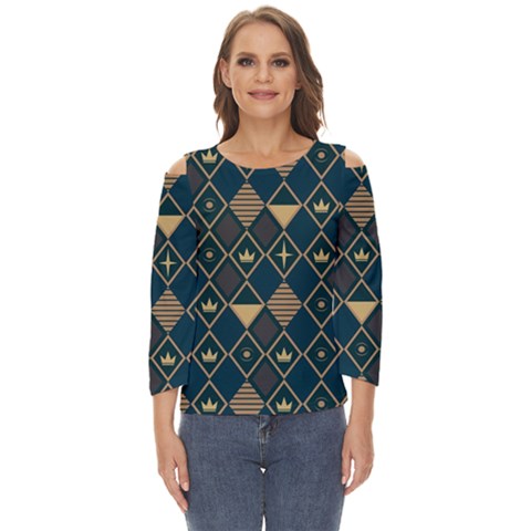 Background Non Seamless Pattern Cut Out Wide Sleeve Top by Ravend