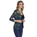 Background Non Seamless Pattern Women s One-Button 3/4 Sleeve Short Jacket View3