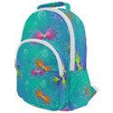 Non Seamless Pattern Blues Bright Rounded Multi Pocket Backpack View1