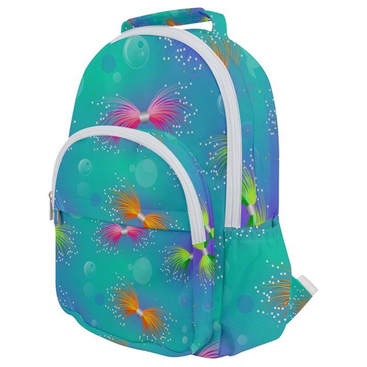 Non Seamless Pattern Blues Bright Rounded Multi Pocket Backpack